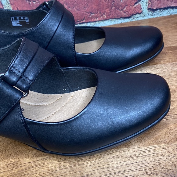 Clarks Womens Black Leather Emslie Lulin Mary Jane Slip On Comfort Shoe Size 7.5 - Picture 5 of 16